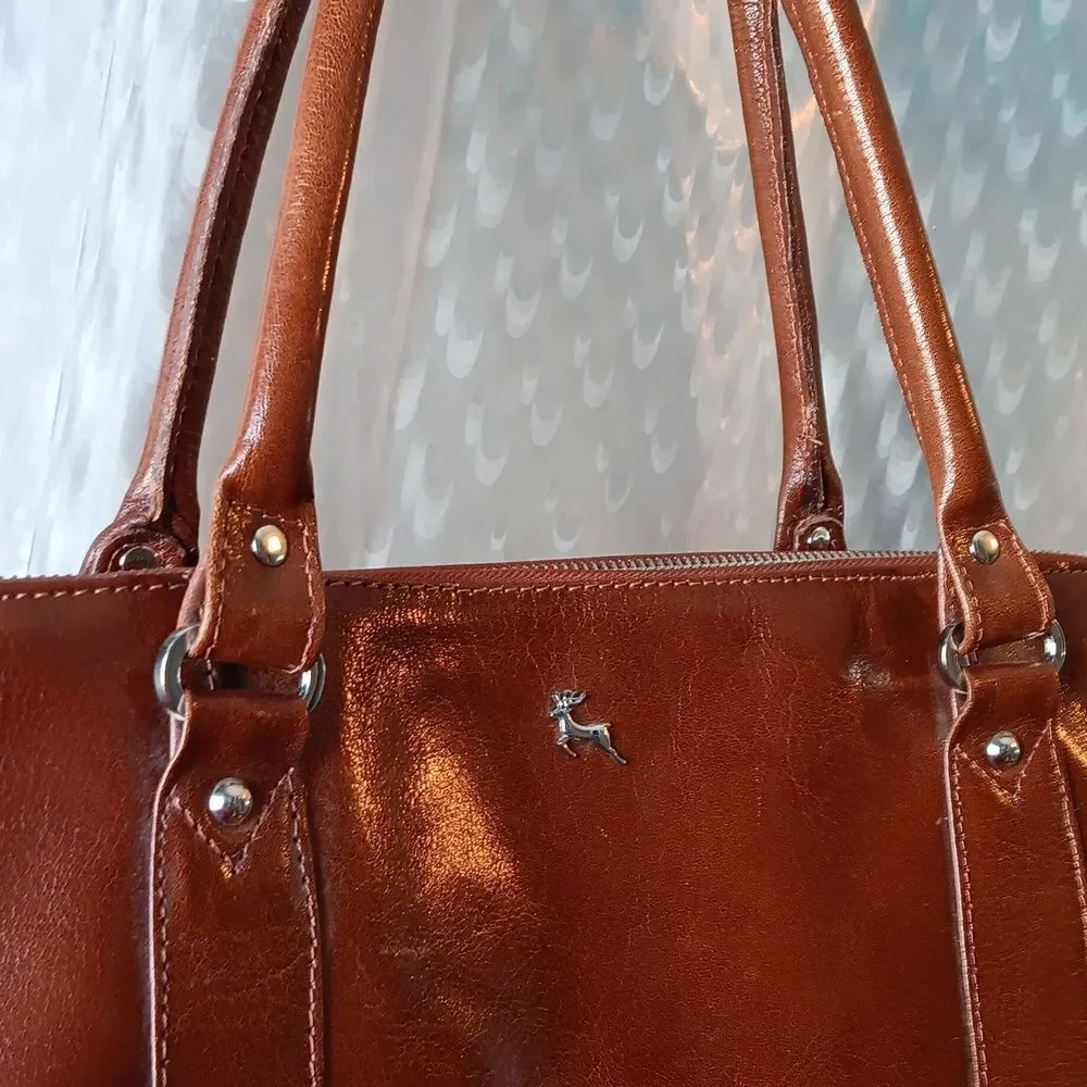 Ashwood Brown Leather Handbag Purse Grab Tote Smart Shoulder Large
